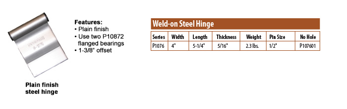 weld on metal hinge measurements