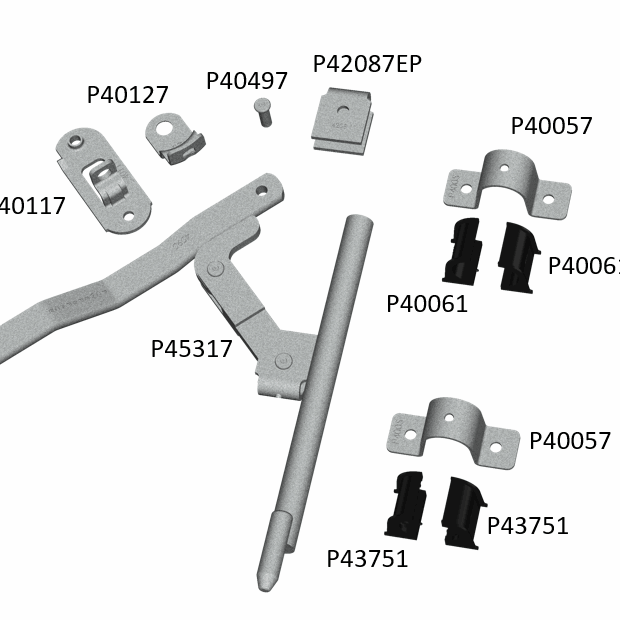 diagram of parts included in plungelok conversion kit